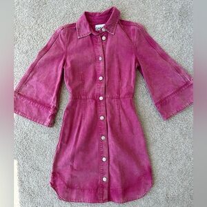 Ganni hot pink dress